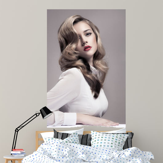 Beautiful Blonde Woman. Retro Fashion Image. 