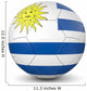 Uruguay Soccer Ball 3D Wall Decal