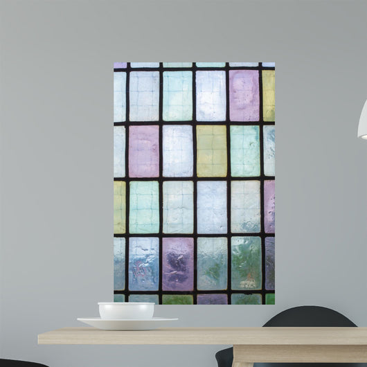 Colored Glass Window with Wall Decal