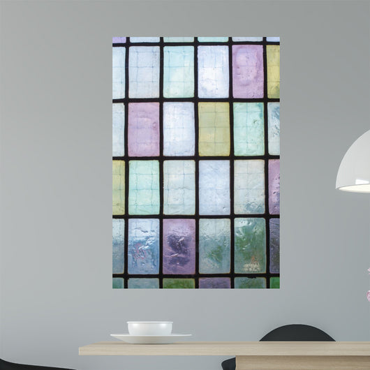 Colored Glass Window with Wall Decal