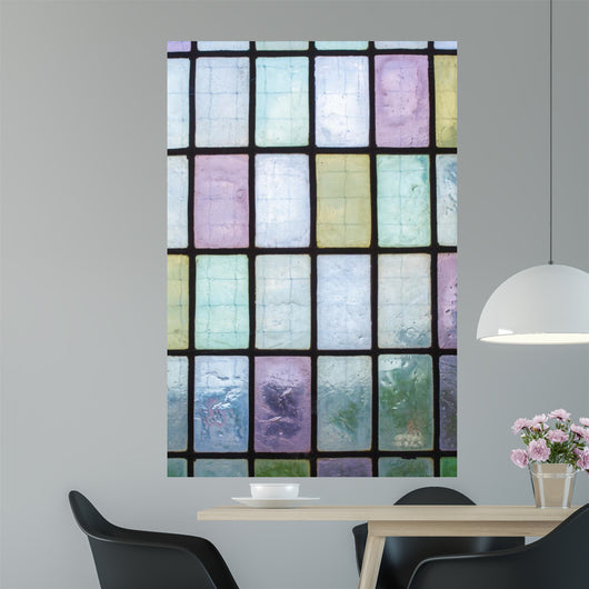 Colored Glass Window with Wall Decal