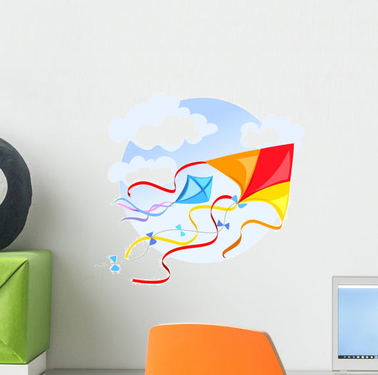 Emblem With a Kite and Clouds Wall Decal