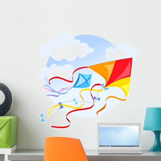Emblem With a Kite and Clouds Wall Decal