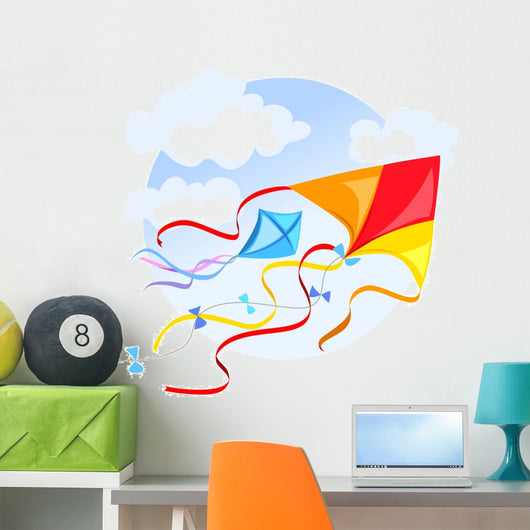Emblem With a Kite and Clouds Wall Decal