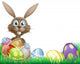 Easter bunny and eggs basket Wall Decal