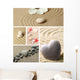 Collage of Zen Garden with Sand and Stones 