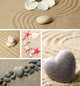 Collage of Zen Garden with Sand and Stones 
