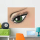 Illustration of a green female eye  Wall Mural