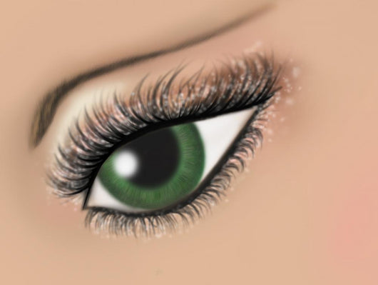 Illustration of a green female eye  Wall Mural
