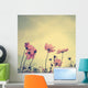 Vintage Cosmos flowers in sunset time 