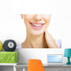 Beautiful smiling girl with retainer for teeth Wall Mural