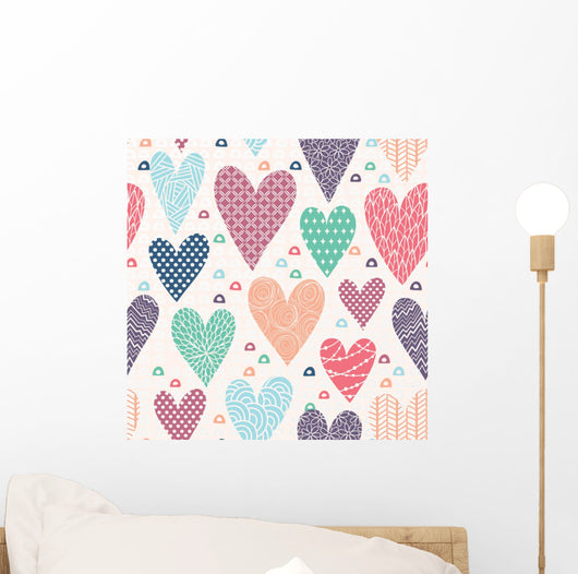 Hearts Seamless Pattern Wall Decal