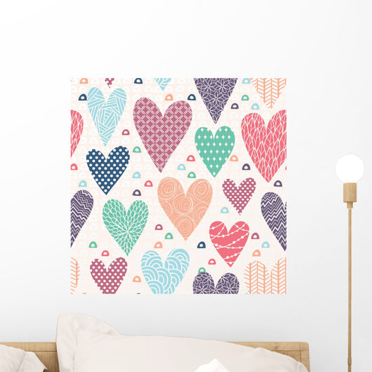 Hearts Seamless Pattern Wall Decal