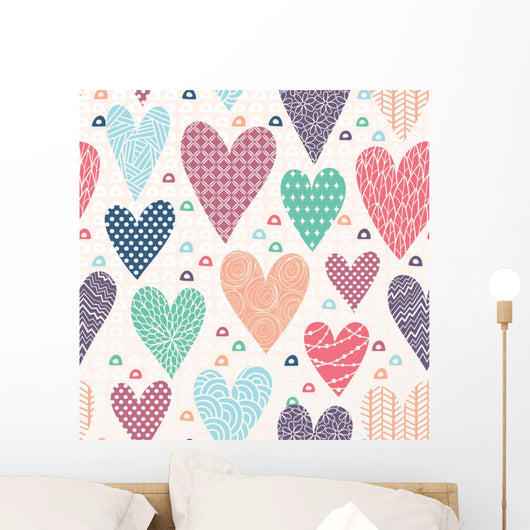 Hearts Seamless Pattern Wall Decal