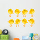 Set of cute little chickens Wall Decal
