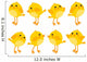 Set of cute little chickens Wall Decal