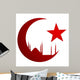 Crescent Moon with Mosque Wall Decal