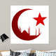 Crescent Moon with Mosque Wall Decal