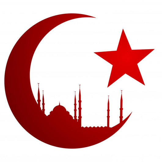 Crescent Moon with Mosque Wall Decal