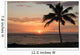 Sunset with single palm Wall Mural