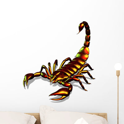 Metallic Scorpion Wall Decal shown on a wall