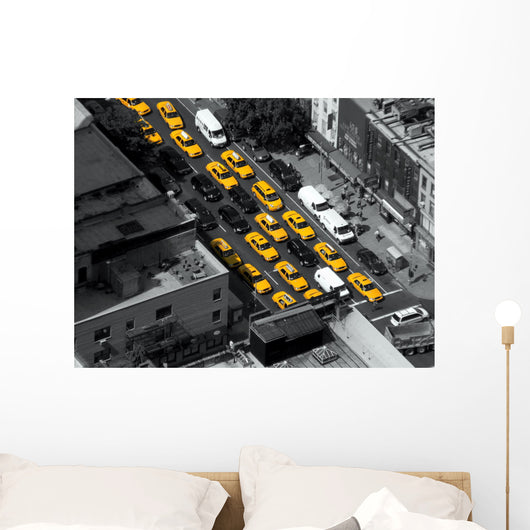 New York Taxi Cabs Wall Mural