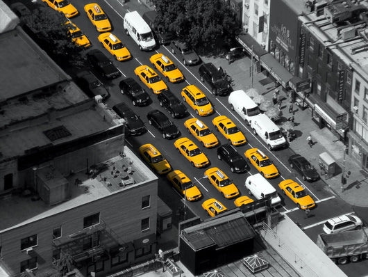 New York Taxi Cabs Wall Mural