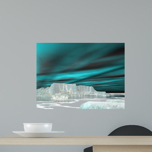 Northern lights (aurora borealis)  - 3D render 