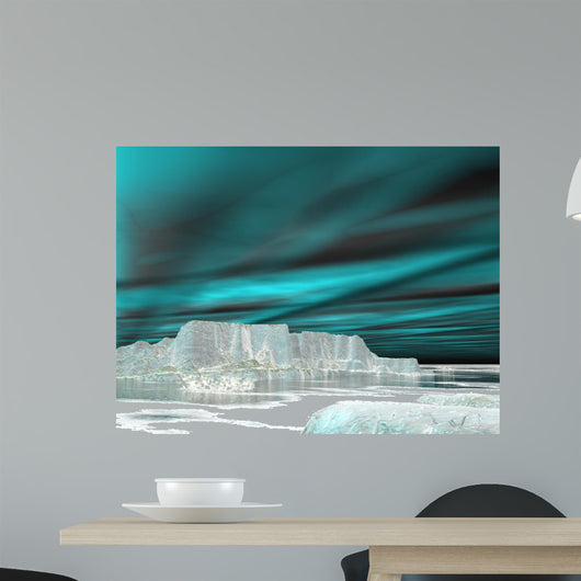 Northern lights (aurora borealis)  - 3D render 
