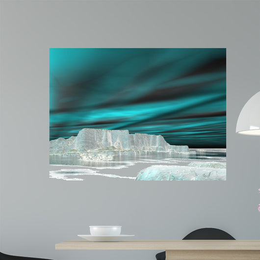 Northern lights (aurora borealis)  - 3D render 