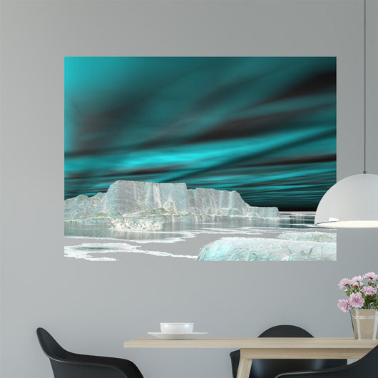 Northern lights (aurora borealis)  - 3D render 