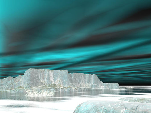 Northern lights (aurora borealis)  - 3D render 