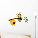 Bee with Hive on Branch Wall Decal