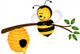 Bee with Hive on Branch Wall Decal