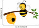 Bee with Hive on Branch Wall Decal