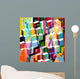 abstract background composition, with strokes, splashes and geom Wall Mural