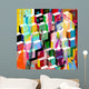 abstract background composition, with strokes, splashes and geom Wall Mural