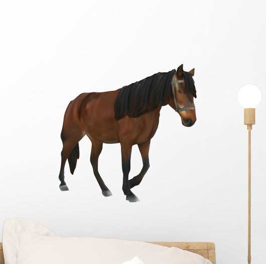 Brown Horse White Wall Decal