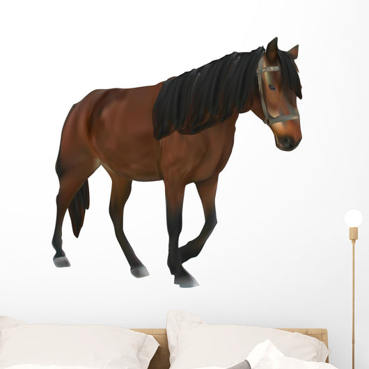 Brown Horse White Wall Decal