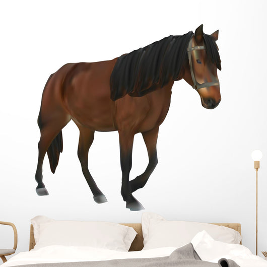 Brown Horse White Wall Decal