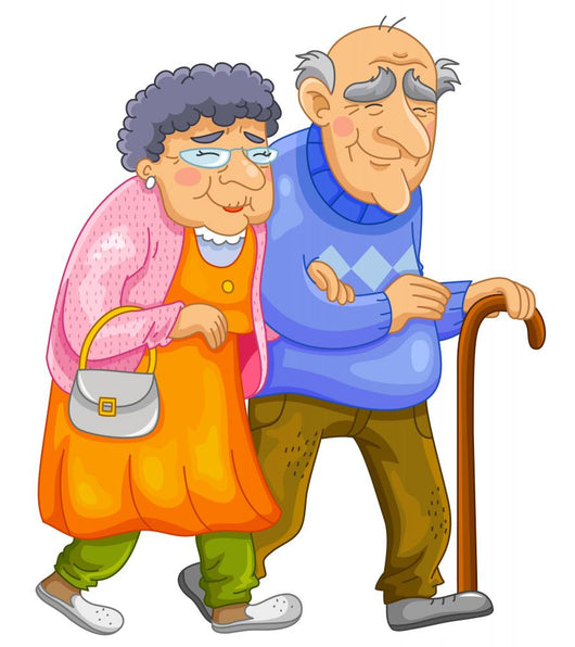 happy old couple Wall Decal