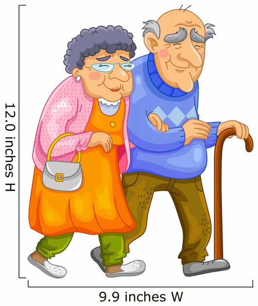 happy old couple Wall Decal