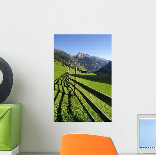 Fence Alpine Meadow Portrait Wall Decal