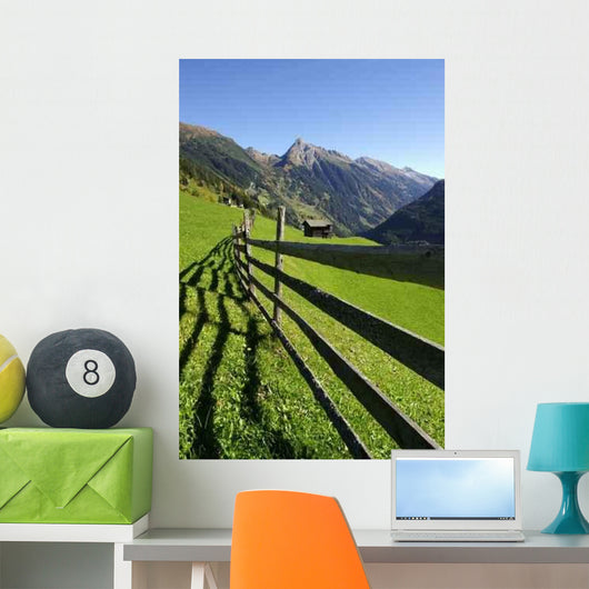 Fence Alpine Meadow Portrait Wall Decal