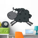 Black Sheep Cartoon Mascot Wall Decal