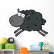 Black Sheep Cartoon Mascot Wall Decal