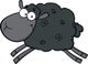 Black Sheep Cartoon Mascot Wall Decal