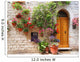 Colorful flowers outside a home in Assisi, Italy 