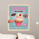Vintage cupcake poster design 