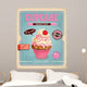 Vintage cupcake poster design 
